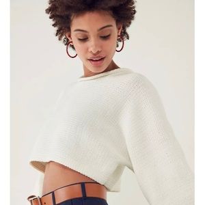UO Silence + Noise rolled hem cropped sweater